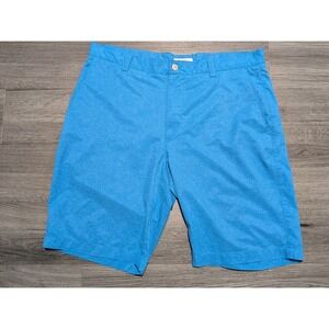 Peter Millar Shackelford Performance Shorts Blue Golf Stretch Men's Size 35x10